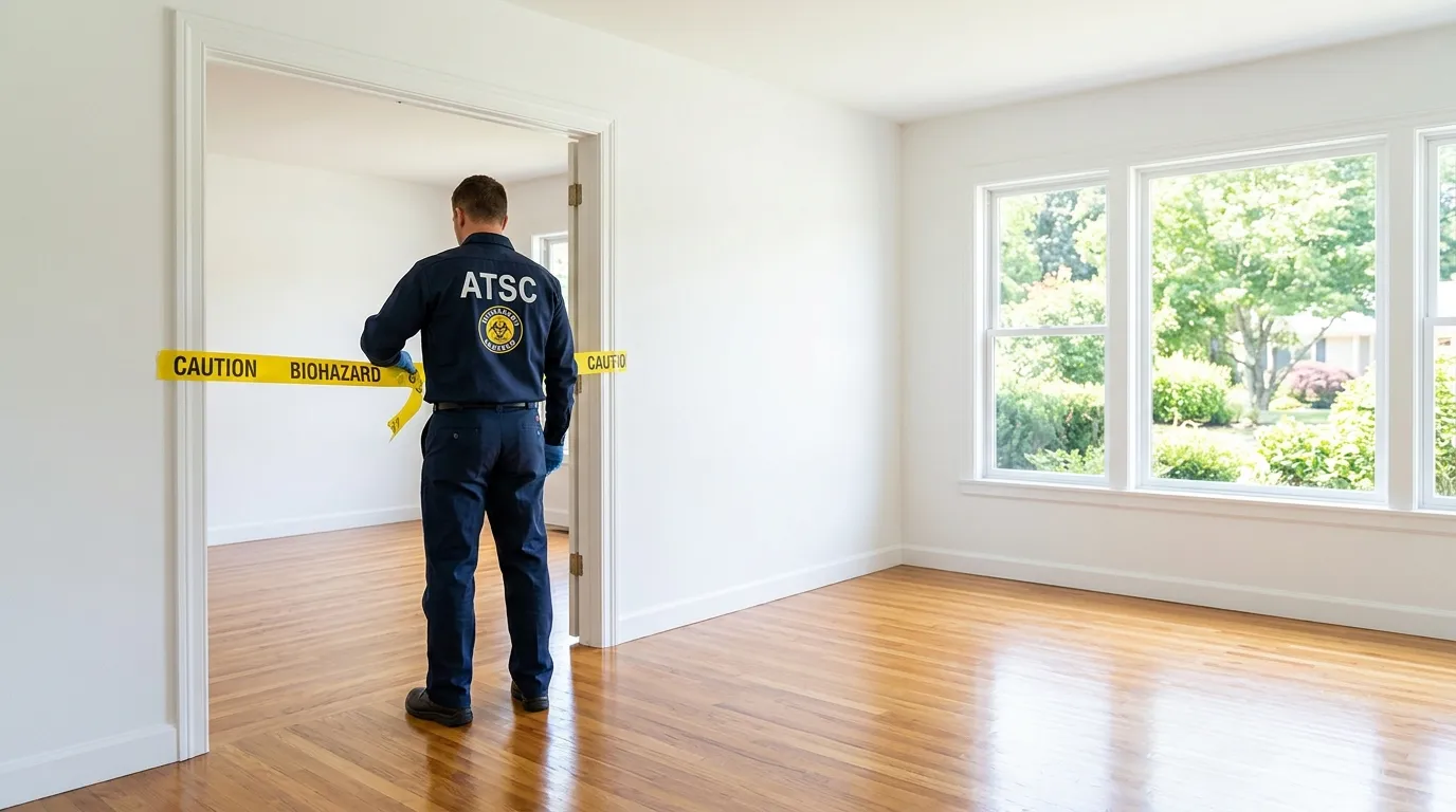 Certified biohazard cleanup crew performing Trauma Scene Cleanup in Holly Springs